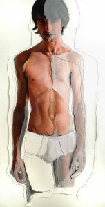 Germán Gómez - 'Dibujado III' 2007 - 200 x 110 (C-Print on paper and draw)